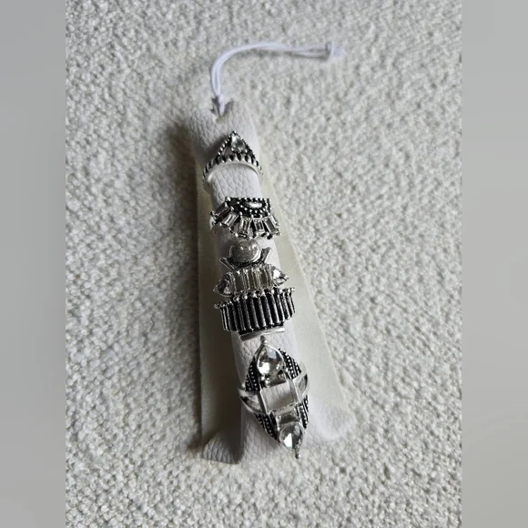 Free People, Rhapsody Ring Set, Silver/Black - Picture 4 of 6